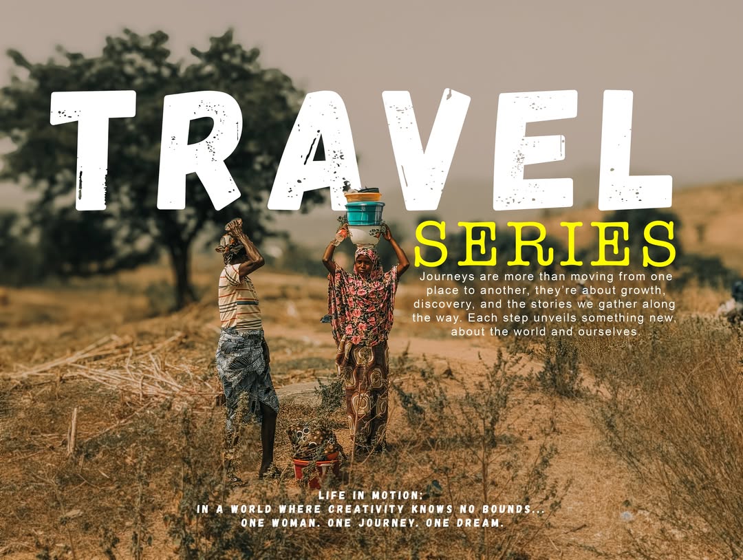 Travel series — two women in a rural field with stacked basins