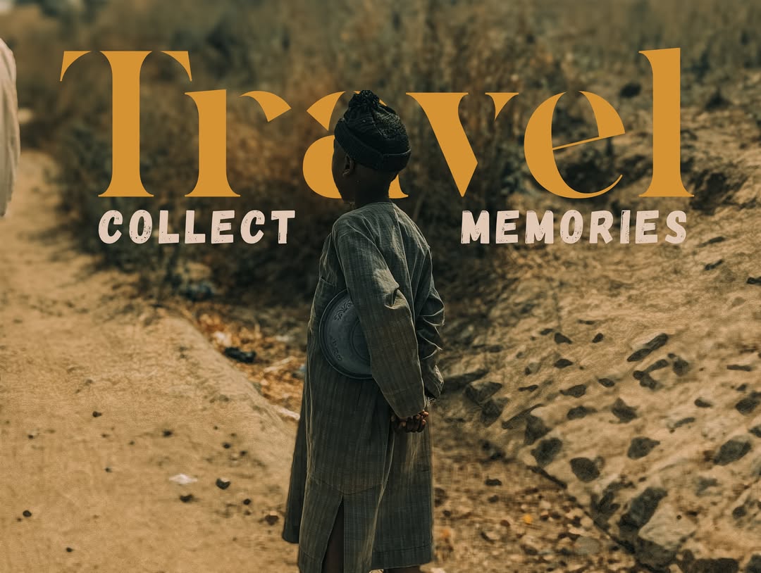 Travel collect memories — young person walking on a dusty path
